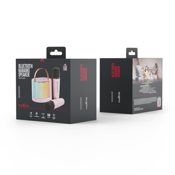 Maxlife Bluetooth karaoke högtalare MXKS-200 rosa blå