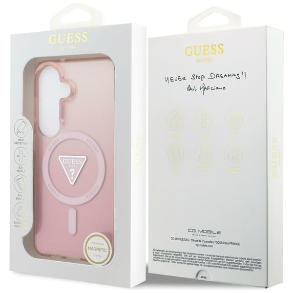 Guess fodral IML Gradient Triangle MagSafe för Samsung Galaxy S26 rosa rosa