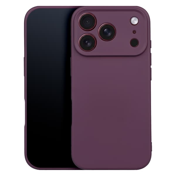 Silikonskal för iPhone 17 Pro Max / 18 Pro Max mörkt körsbär