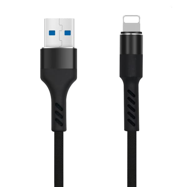 Maxlife MXUC-01 kabel USB - Lightning 1,0 m 2A svart nylon svart