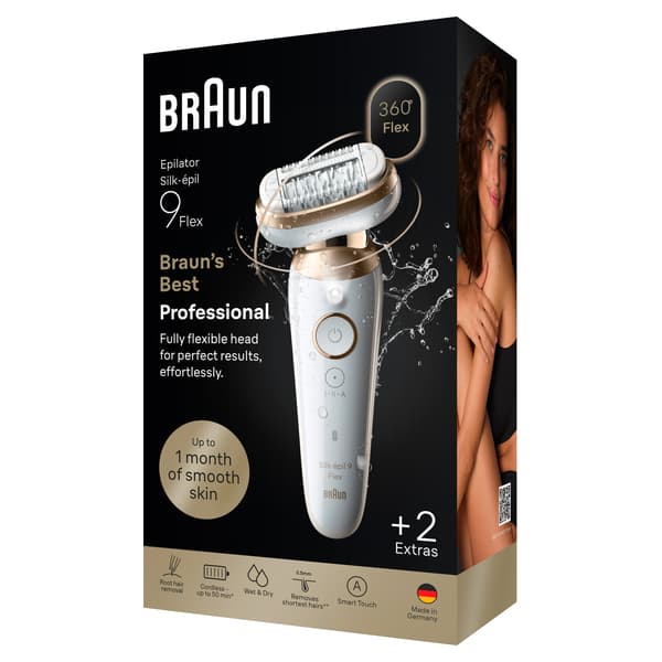 Braun Silk-epil Flex 9-481 3D SensoSmart Hårfjernelses-system vit/Guld