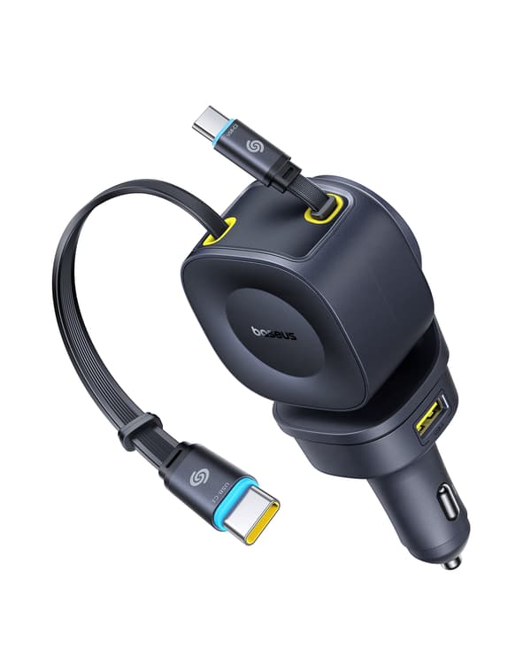 Baseus PrimeTrip VR2 Max billaddare med infällbar kabel 3C+U 100W Cosmic Black