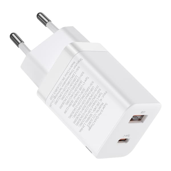 Baseus väggladdare Super Si PD 30W 1x USB-C 1x USB vit