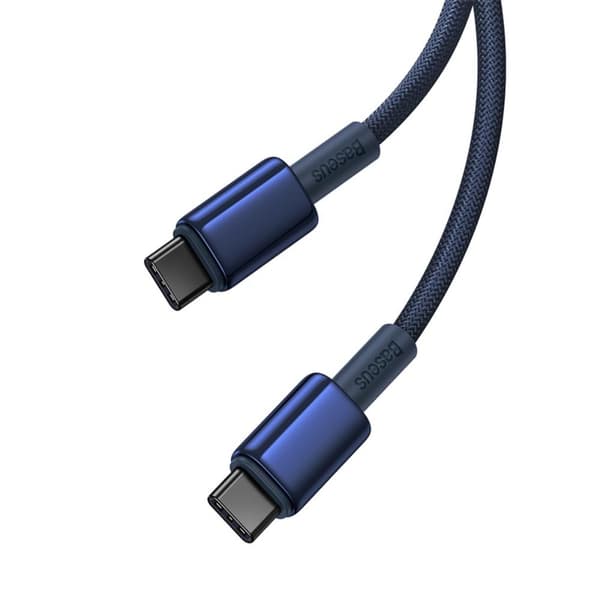 Baseus Tungsten Gold Snabbladdande Datakabel Typ-C till Typ-C 100W 2m Deepsea Blue blå