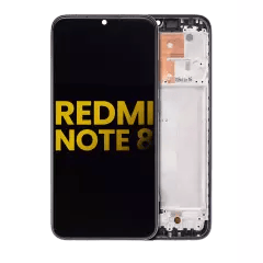 LCD-enhet med ram för Xiaomi Redmi Note 8 / Redmi Note 8 (2021) (Eftermarknad Plus) (Space Black)