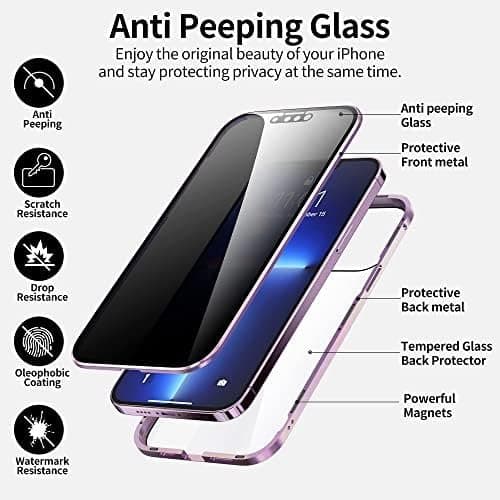 Sekretess dubbelt magnetiskt skal iphone 16 pro max silver