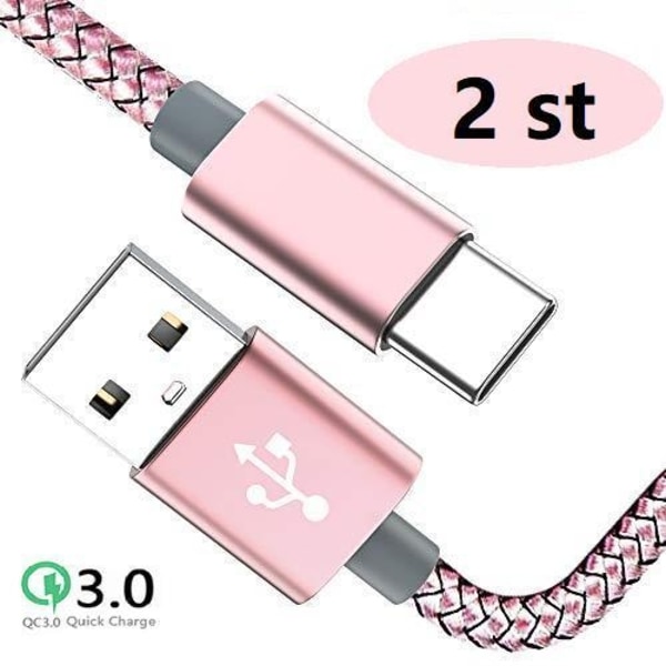 2 st 2 m färgade  usb-c supporta Q.C 3.0 röd "Red"
"Röd"