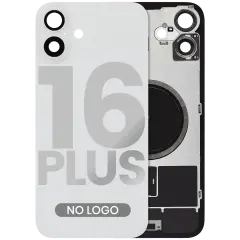 Baksida i glas med MagSafe-magnet för iPhone 16 Plus (ingen logotyp) (eftermarknad) (vit)