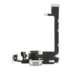 Laddningsport Flexkabel med kort för iPhone 11 Pro Max (Premium) (Silver)