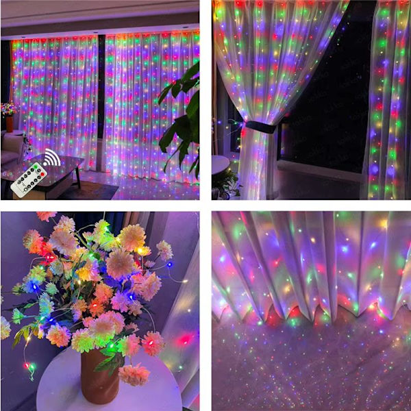 LED-RIDÅ (200 LED-LAMPOR) 3Mx2M MULTIFÄRGAD