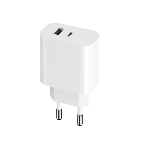 Maxlife MXTC-06 PD QC-laddare 1x USB-C 1x USB 20W vit vit