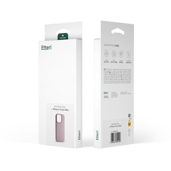Etteri Silikonskal för iPhone 15 ljusrosa