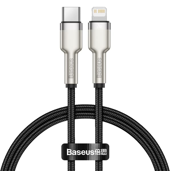 Baseus kabel Cafule Metal PD USB-C - Lightning 0,25 m svart 20W svart