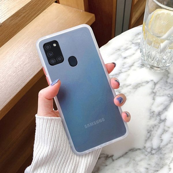 Genomskinligt Matt fodral För Samsung a22 röd