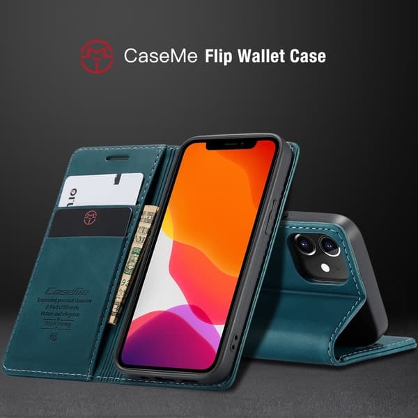 CaseMe läderfodral 013 för iPhone 7/8/SE2 – Svart