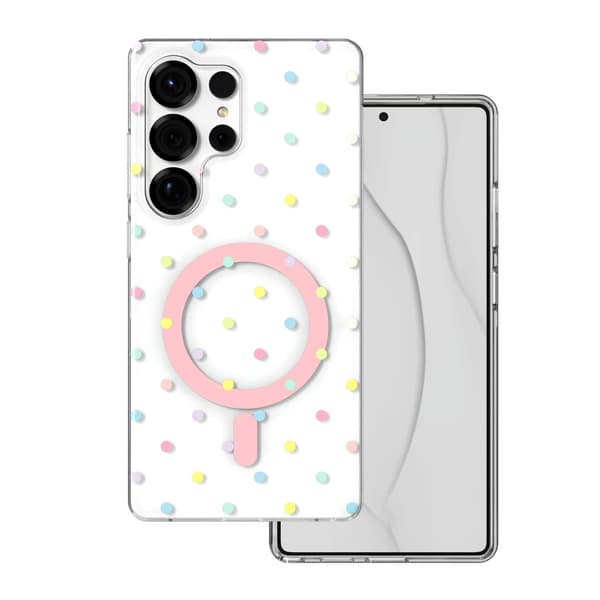Bubble Dots Mag skal för Samsung S25 Ultra vit
