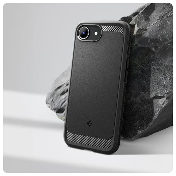 Spigen Rugged Armor Mag MagSafe-fodral för iPhone 16E Matt svart