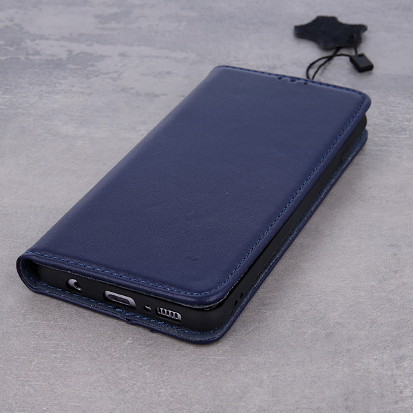 Äkta läder Smart Pro för iPhone 17 Pro 6,3\" marinblå
