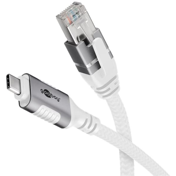 Goobay USB-C 3.1 till RJ45 netvärksadapter 7,5 m CAT6 1 Gbit/s vit vit