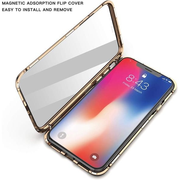 magneettikuori karkaistulla lasilla iphone Xs max kultaa varten "Gold"
"Guld"