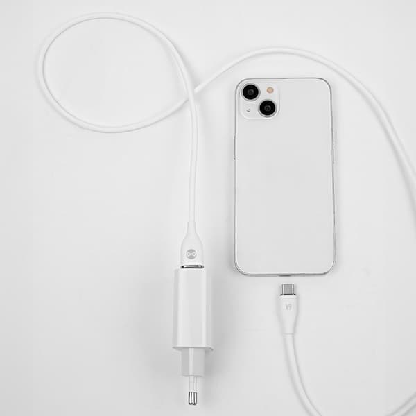 Forever kabel USB - USB-C 1,0 m 6A vit vit