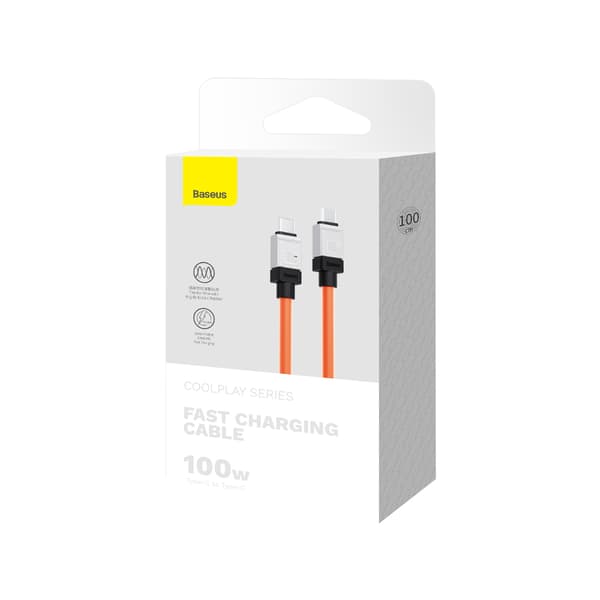 Baseus kabel CoolPlay USB-C - USB-C 1m 100W orange