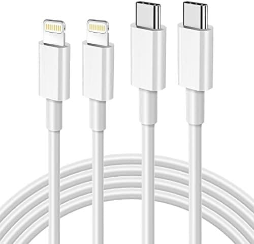 2-Pack 2 m USB-A till Lightning snabladdningskablar