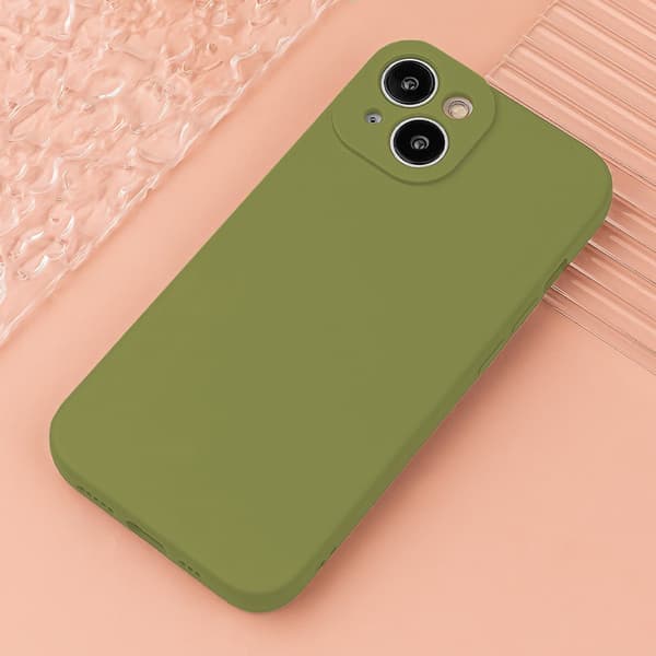 Silikonskal för iPhone 15 Plus 6,7" - Olive