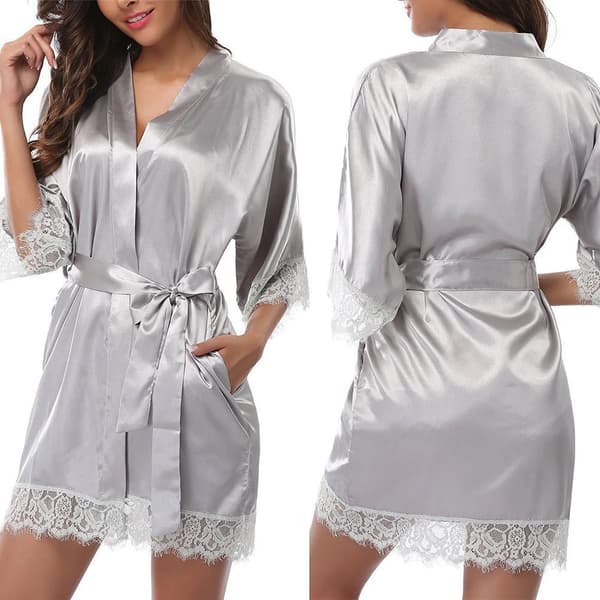 Morgonrock Ice Silk svart L