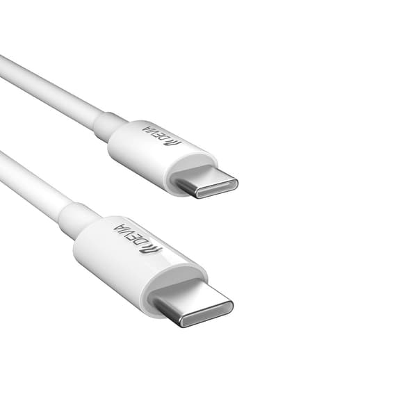 Devia väggladdare Extreme PD GaN 65W 2x USB-C 1x USB vit + kabel USB-C - USB-C laddare för bärbar dator