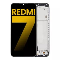 LCD-enhet med ram för Xiaomi Redmi 7 (renoverad) (Eclipse Black) svart