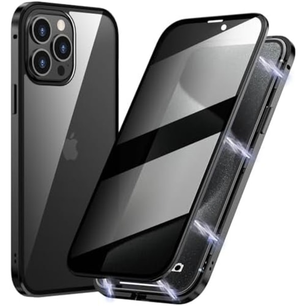 Sekretessfodral doubel för iPhone 15 plus svart svart
