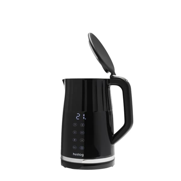Huslog Ribbed Kettle with Touchscreen - Black, 1.7L, 2200W, Fast Boiling