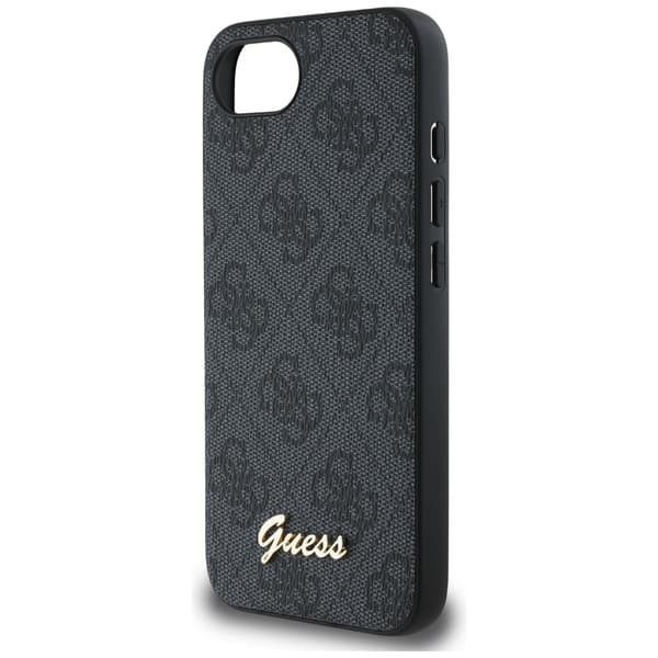 Guess HC MagSafe 4G PU Script Logo fodral för iPhone 16e svart