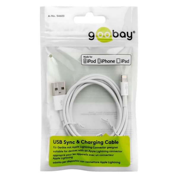 goobay Lightning-kabel 3m vit vit
