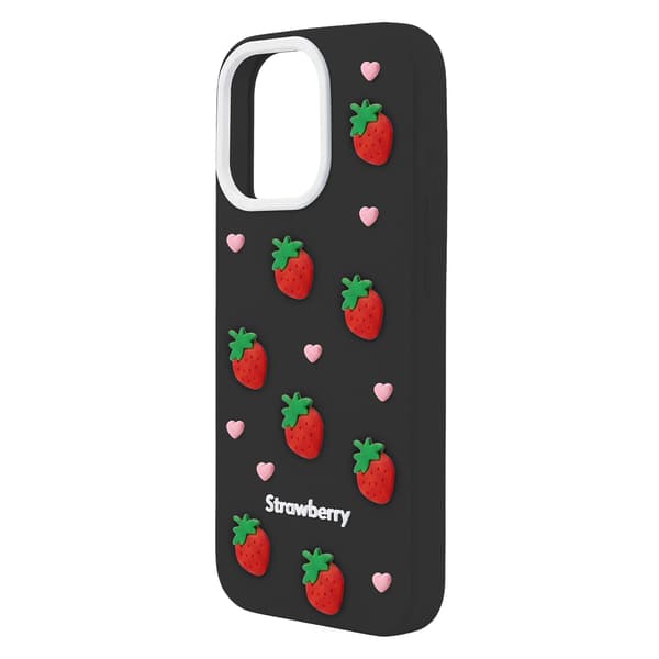 Jordgubbsfodral för iPhone 11 svart