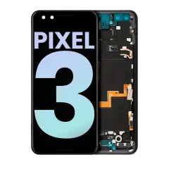 OLED-enhet med ram för Google Pixel 3 (äkta OEM) (Just Black)