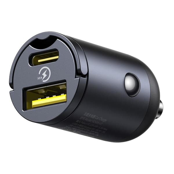 Baseus Mini Tiny Star PD billaddare 1x USB-C - USB-A-port 30W svart svart