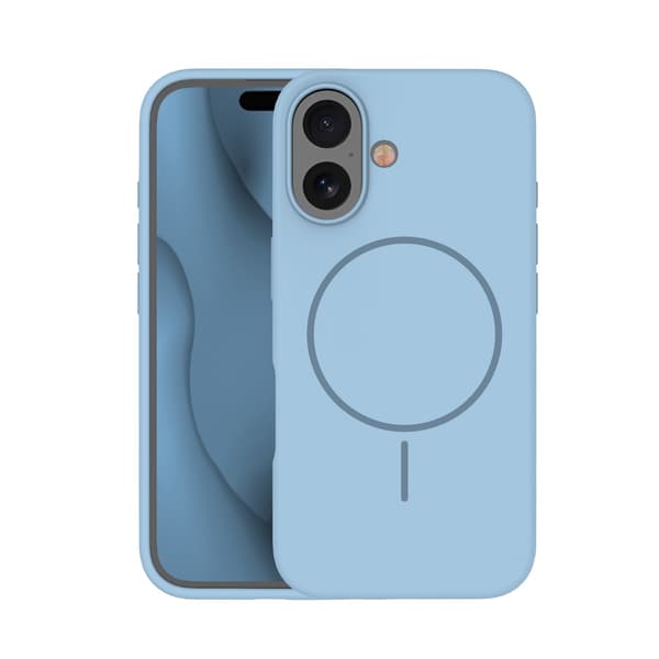 Silicone Thin Mag-fodral för iPhone 16 6,1\" ljusblå