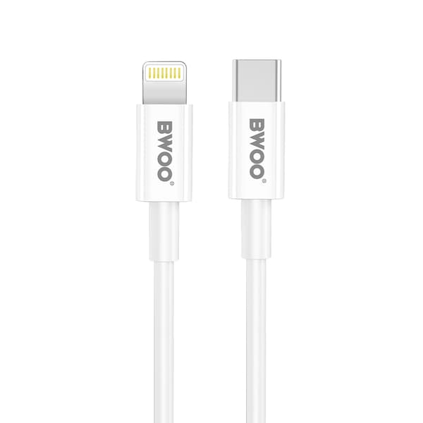BWOO CDA159 PD väggladdare 20W 1x USB-C-port + Lightning vit vit
