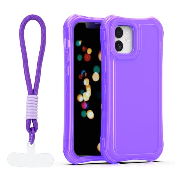 Safepop skal med rem för iPhone 12 / 12 Pro lila lila