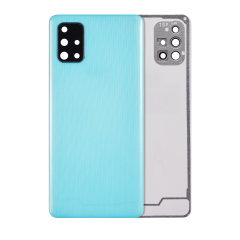 Baksidesglas med kameralins för Samsung Galaxy A71 (A715 / 2020) (Eftermarknad Plus) (Prism Crush Blue) blå