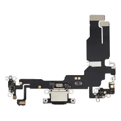 Laddningsport Flexkabel för iPhone 15 (Eftermarknad Plus) (Svart) svart