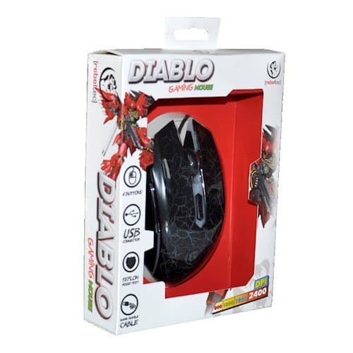 Gaming mouse Diablo 2400 DPI Kabel 6 Knappar Röd