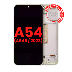 OLED-enhet med ram för Samsung Galaxy A54 5G (A546 / 2023) (USA och internationell version) (Eftermarknad Plus) (Lime)
