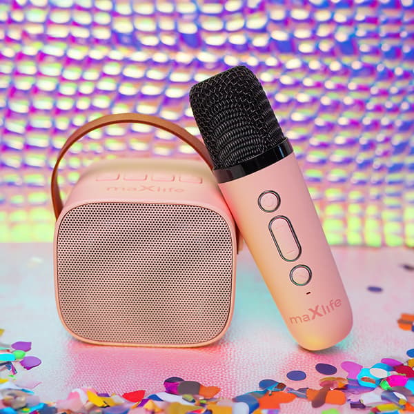 Maxlife Bluetooth karaoke högtalare MXKS-100 rosa blå