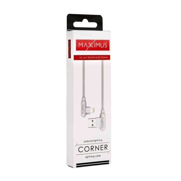 kabel MX CORNER FAST CHARGE LIGHTNING 2 4A / 1M, vit VINKEL