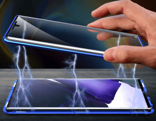 Dubbel magnetfodral för iPhone 12/12 Pro – Blå blå