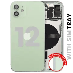 Baksida med smådelar för iPhone 12 (EU / Global version) (Begagnad OEM-del: Klass B) (Grön) grön