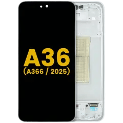 OLED-enhet med ram för Samsung Galaxy A36 5G (A366 / 2025) (renoverad) (vit)
